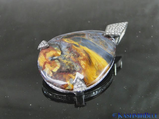 Silver & Diamond Custom Pietersite Pendant (#2001)