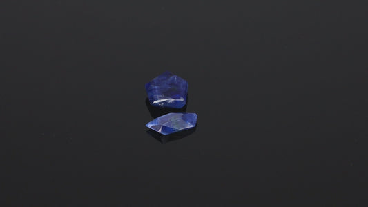 Fancy Faceted Pentagonal Free Form Kashmir Sapphire 6ct and 2ct