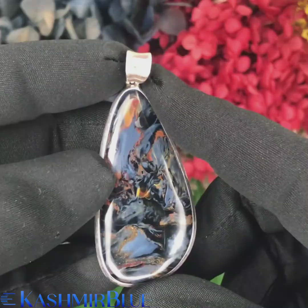 50ct Pietersite Silver Pendant